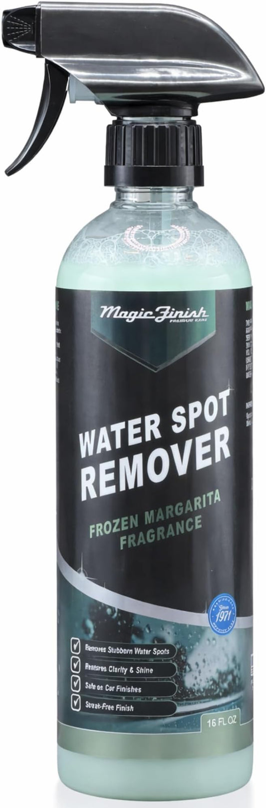Magic Finish Water Spot Remover for Cars – Professional Hard Water Stain & Mineral Deposit Remover for Paint, Chrome & Wheels – Restores Shine & Gloss – Frozen Margarita Scent – 16oz
