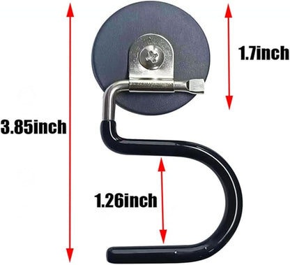 2PCS Magnetic Broom Hooks, Space-Saving Mop Rake Rack, Stainless Steel Heavy Duty Mop Handle