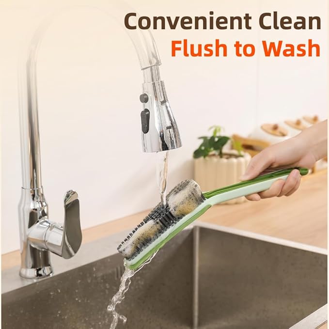 3-in-1 Detachable Crevice Cleaning Brush for Sinks, Faucets & Tile Grout, Multifunctional Narrow Gap Cleaner for Kitchen & Bathroom Dead Corners, Modern Aesthetic Detail Scrub Tool (2PCS)