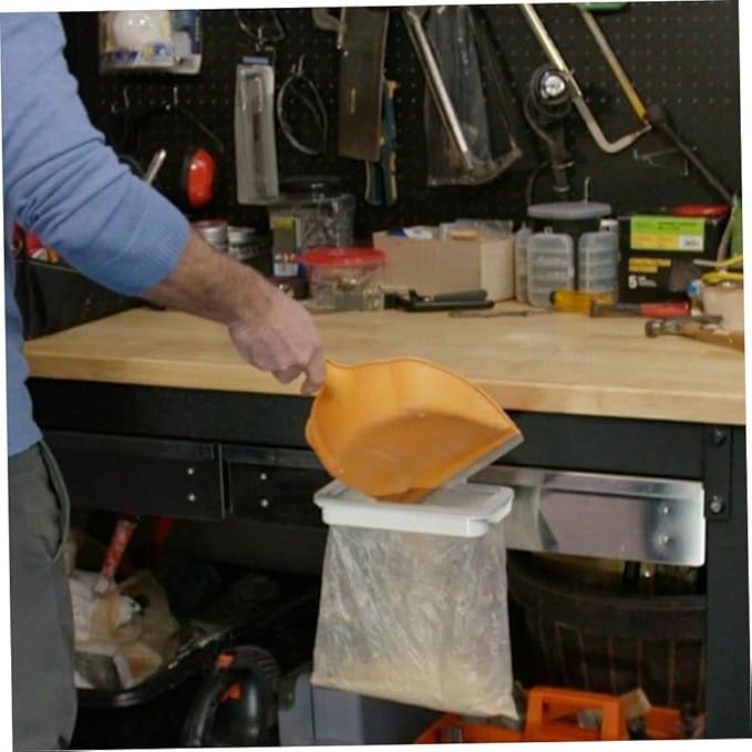Hanging Trash Bag Holder with Lid Over Cabinet Garbage Bag Rack for Kitchen, Trash Holder with Lid