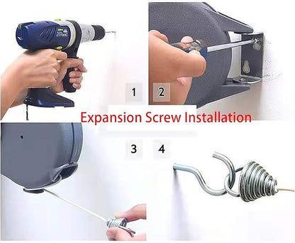 Retractable Invisible Clothesline, 50 Feet Expansion Screw Installation High-Strength Wire for Hanging Bed and Cloth (1)