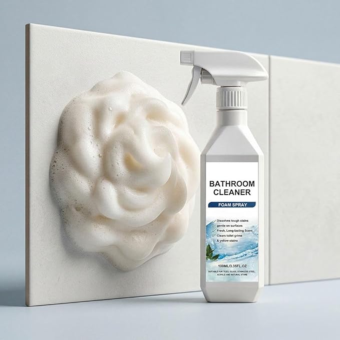 Scale Remover Bathroom Cleaner Foam Spray, Formula for Hard Water Stains, Toilet Grime & Soap Scum on Multi-Surfaces, Powerful Scale Remover, Suitable for Tiles, Glass, Stainless, Steel