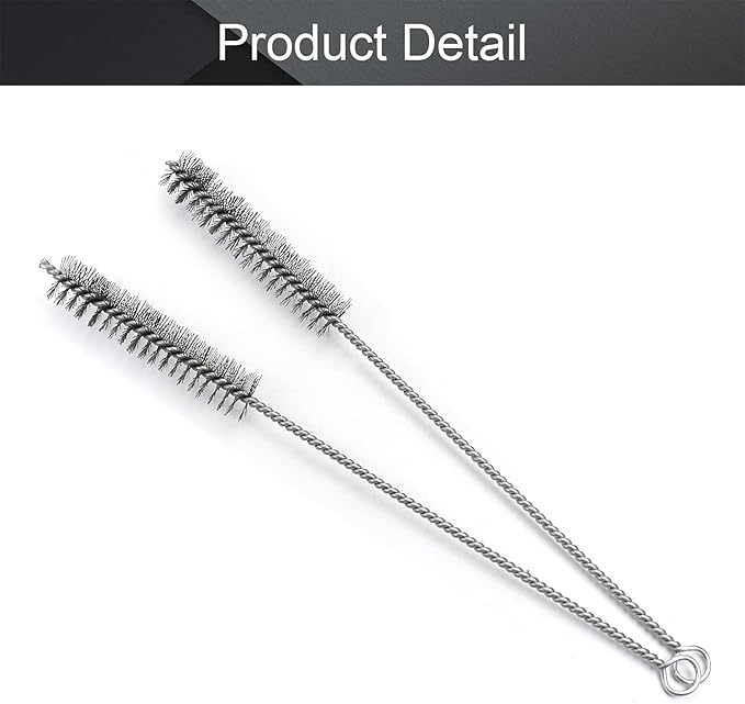 Utoolmart Steel Wire Cleaning Brush - Spiral Power Cleaner, 0.8 x 12 inch, 2-pack