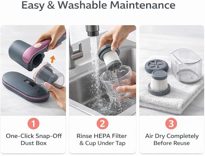 Mattress Vacuum Cleaner, Handheld UV Bed Vacuum Cleaner Effectively Clean Up Bed, Pillows, Cloth Sofas, Carpets and Ther Fabric Surfaces