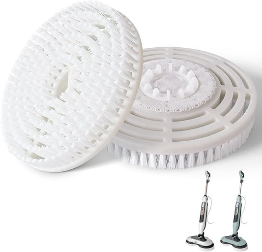 2 Pack Upgraded Steam Mop Replacement Brush Heads Compatible with Shark Steam and Scrub Mop S8201 S8001 S8002 S7201 S7001 Series, Short Bristle Cleaning and Polishing Brush for Deep Clean Hard Floors