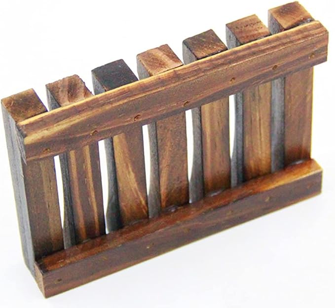 Soap Dish Soap Tray for Bathroom, Eco-Friendly Natural Wooden Soap Dish Biodegradable, Zero Waste, Plastic Free, Charcoal Color,Carbonized