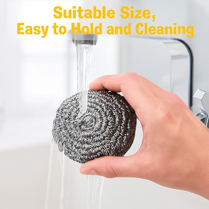 Stainless Steel Scrubbers 6+1 Extra Heavy Duty Kitchen Scouring Pads 20g Each