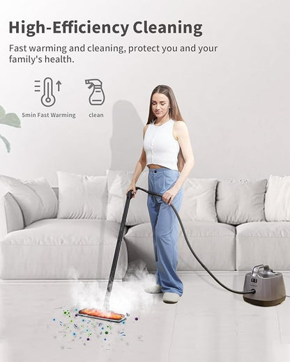 Steam Cleaner for Home, 293°F 58 PSI Powerful Multipurpose Handheld Steam Mop, 21 Attachments, 50Oz Capacity, Heavy Duty Steamer for Carpets, Floors, Cars, Tiles, Crack Cleaning, Turquoise