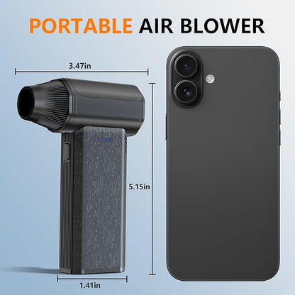 Compressed Air Duster-110000RPM Super Power Electric Air Duster, 3-Gear Adjustable Mini Blower with Fast Charging, Dust Blower for Manchine, Keyboard, House, Outdoor and Car
