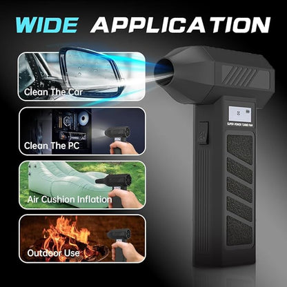 Electric Air Duster with Light - 130000RPM Cordless Blower for SUP Pump, Inflatable Paddleboard, Rechargeable Brushless Motor, 4-Speed for Computer, Keyboard, Car, Home, Outdoor Cleaning