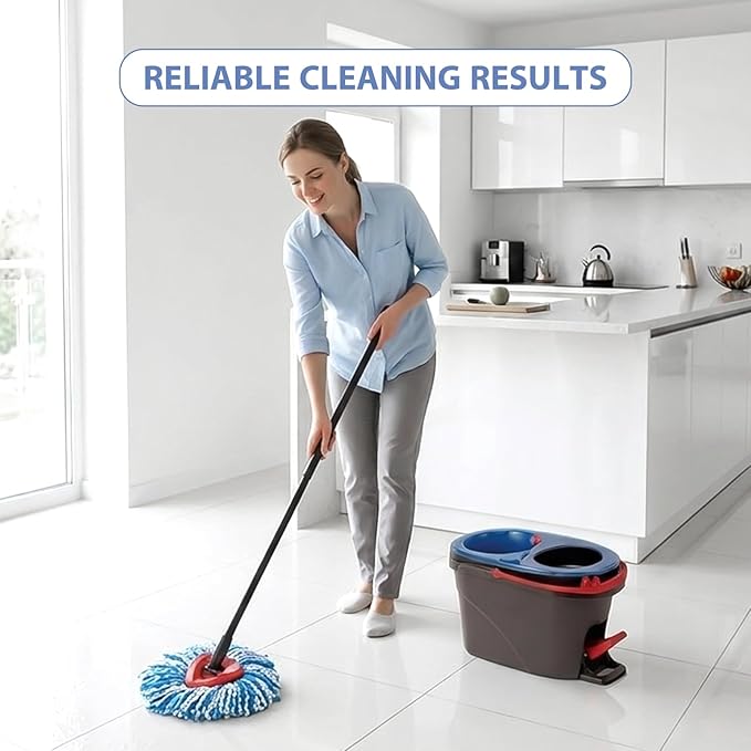 Mop Head Replacement Set for O Ceda 2-Tank Spin Mop, 4 Pack Washable Microfiber Refills + 1 Mop Base Cover, Reinforced Lock Design, Durable & Reusable