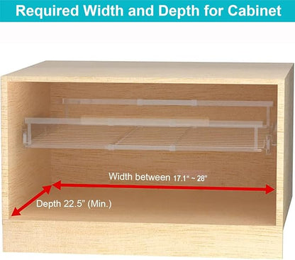 iPEGTOP 2 Pack Pull Out Cabinet Drawer Shelf Organizer, Extendable Sliding Slide Out Pantry Shelves Storage Heavy Duty for Kitchen Cabinets Under Sink, Adjustable Width 17.1~28" W x 22.4" D