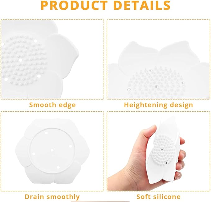 Adorable Pink Peri - 2-Pack Pink Soap Dish for bar soap Lovers | Self draining Hole Holder | Pink Floral Decor Bathroom Accessories | Zero Waste Gift (Silicone)