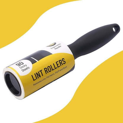Lint Rollers for Pet Hair Extra Sticky, Lint Roller with Upgraded Handle, 90 Sheets in Total, Portable Pet Lint Remover for Clothes, Furniture