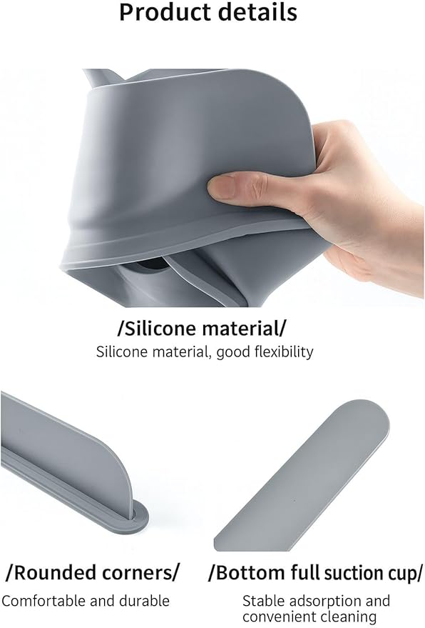 Silicone Sink Splash Guard for Kitchen Faucet, Faucet Mat Water Catcher, Anti Splash Sink Protector, Quick Dry Sink Guard for Kitchen & Bathroom (Gray)