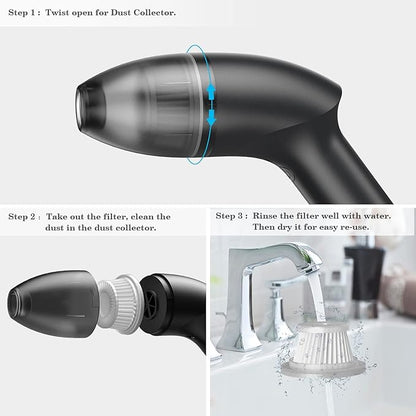 Keyboard Cleaner|Mini Vacuum for Desk, Handheld Cordless Computer Vacuum Rechargeable (with LED Light) for Cleaning Hairs, Crumbs for Desktop, Piano, Car Interior & Sewing Machine Clean [A043]