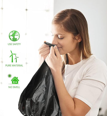 1.2 Gallon 160 Counts Small Trash Bags Garbage Bags, Bathroom Trash Can Bin Liners, Small Plastic Bags for home office kitchen, fit 5-6 Liter, 0.8-1.6 and 1-1.5 Gal, Black
