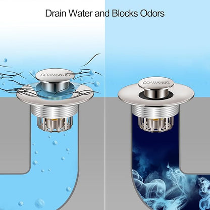 COAMANUG Bathtub Stopper | Pop-up Tub Stopper with Strainer, Shower Drain Hair Catcher | Bathroom Drain Plug | Drain Protector for 1-1/2 to 1-3/4" Bath Drain Hole
