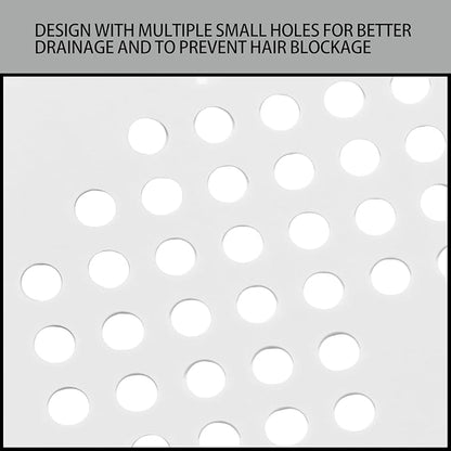 2 Pack 5.5 Inch / 140mm Drain Hair Catcher, Silicone Sink Drain Strainer Square Shower Drain Hair Catcher, Drain Protector Hair Catcher Hair Stopper for Bathroom Bathtub (White)
