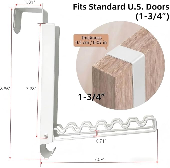 Over The Door Drying Rack, Double Folding Portable Over The Door Hooks for Small Space, Laundry Bathroom Bedroom Travel Storage Drying 2 Pack, White