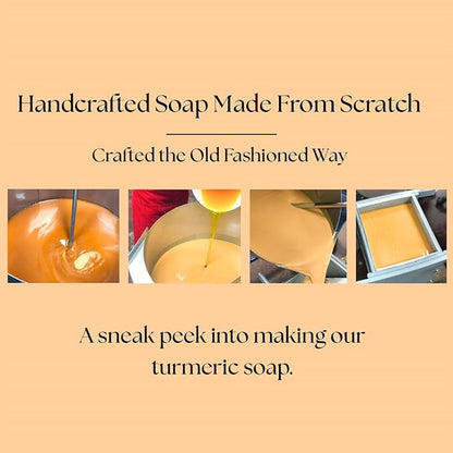 Turmeric Soap Bar for Face & Body – Handmade with Organic Shea Butter, Chamomile, Calendula – Gentle, Non-Drying Natural Face Wash for Sensitive Skin, All Skin Types, Made in USA 4.5 oz (2 Pack)