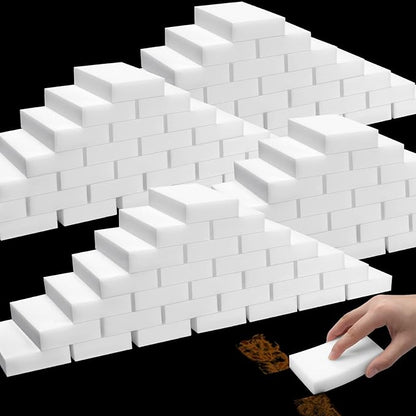 500 Pcs Magic Sponge Eraser Bulk Foam Sponge Cleaning Pads Multi Surface Household Cleaning Kitchen Dish Sponges Non Scratch Scrub Sponge Pads for Sink Bathtub Floor Bathroom Wall Cleaner