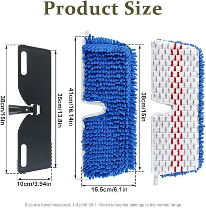 Microfiber Flat Mops for Floor Cleaning,Flat Mop with 3 Reusable Pads and Extendable 58" Long Handle for O Cedar Dual-Action Microfiber Flip Mop ,Washable Hardwood Floors Mopping to Dry and Wet Clean
