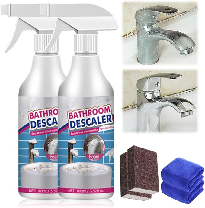 Eadwe Bathroom Descaler Cleaner, 2026 New Multipurpose Stubborn Stains Cleaner, Bathroom Descaler Cleaners, Bathrooms Cleaning Foam Spray for Kitchen Bath Sink Glass (2)