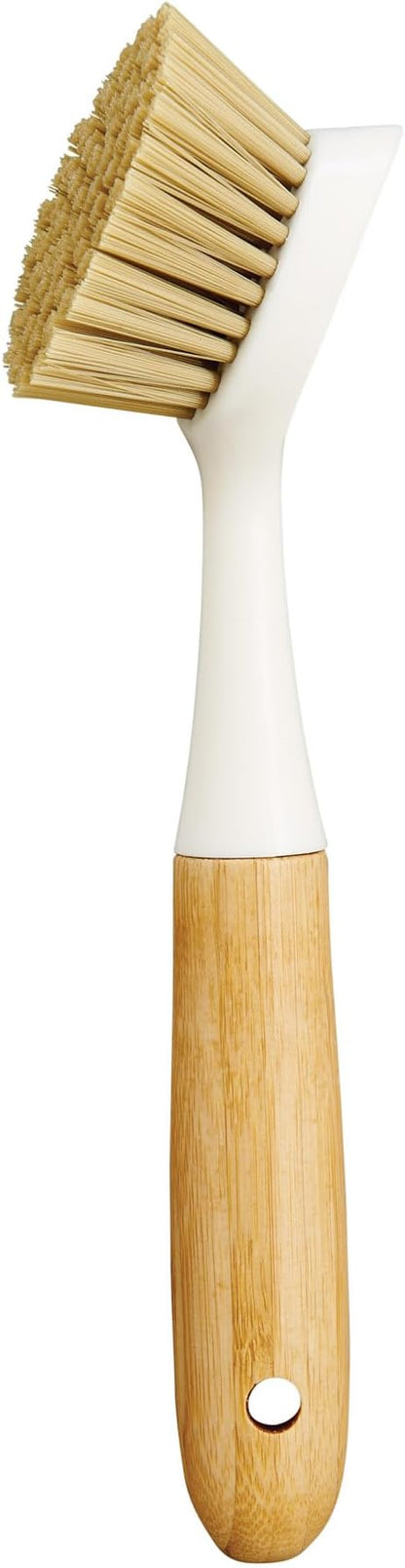 HIC Kitchen Dish Scrubbing Brush, Bamboo with Non-Scratch Bristles, Set of 2