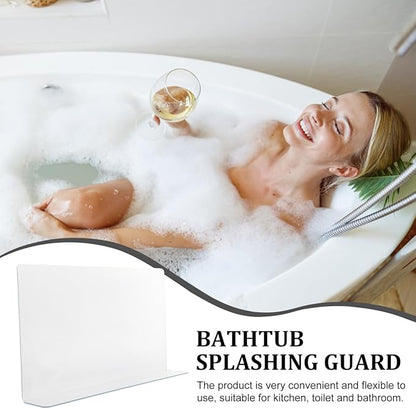 VOSAREA Kitchen Sink Splashing Guard Bathroom Bathtub Board Transparent Water Shield for Spatter Prevention Decor