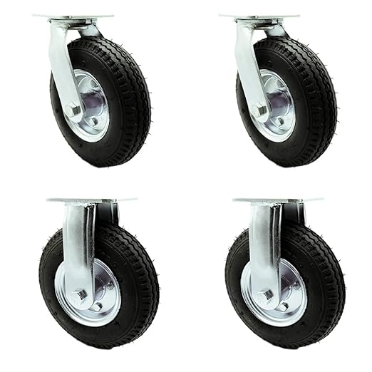 Service Caster RUB-SCC-100S280-PNB-2-R280-2 4436M1 FG4436M10000 Rubbermaid Replacement Caster Kit