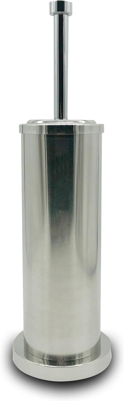 Silver Chrome Toilet Bowl Brush with Holder with Removable Plastic Liner, Durable Bathroom Cleaning Tool, Bathroom Cleaner Brush for Efficient Cleaning and Hygiene
