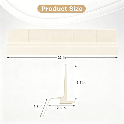 Sink Splash Guard with Suction Cups, 23", Silicone Water Guard for Kitchen & Bathroom, Faucet & Countertop Protector, Easy Install, Dishwasher Safe, Cream