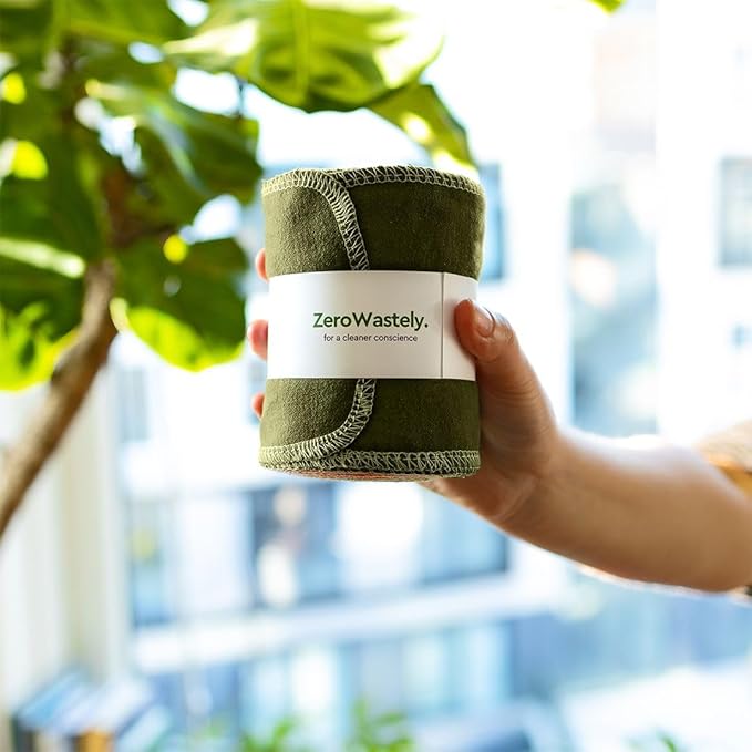 ZeroWastely 24 Reusable Toilet Paper Washable Roll - Bidet Towels Washable Toilet Paper - Cut Back & Waste Less with our Colored Super Soft, Absorbent & Re-Rollable Cloth Wipes - Jungle Edition