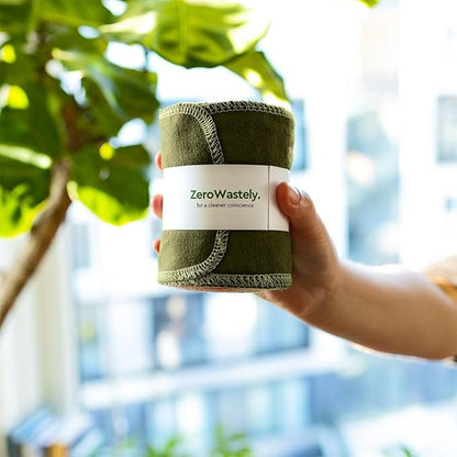 ZeroWastely 24 Reusable Toilet Paper Washable Roll - Bidet Towels Washable Toilet Paper - Cut Back & Waste Less with our Colored Super Soft, Absorbent & Re-Rollable Cloth Wipes - Jungle Edition