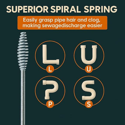 42 FT Drain Snake Hair Drain Clog Remover, Manual Or Powered, Plumbing Snake With Drill Adapte,Unclog Sink Drain Tool, Drain Auger for Toilet、Shower、Kitchen、Sink, No Auto Retract Or Feed, Red