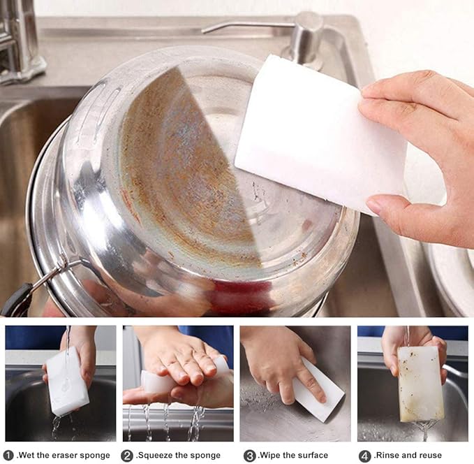 10 Pack Magic Cleaning Sponges Eraser,Multi-Functional Premium Melamine Sponge Foam Cleaning Pads,Dish,Household Cleaning Sponge for Kitchen,Furniture,Bathroom(3.93x2.75x1.18in)
