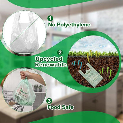 OrangeBio Compostable Produce Bags, 15 x 18 Inches, 2000 Count (500 Bags/Roll, 4 Rolls/Box), Holds Up to 20 lbs, BPI Certified ASTM D6400 & TÜV OK Compost Home Certified