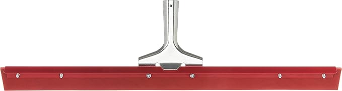 SPARTA Flo-Pac Gum Floor Squeegee Rubber Squeegee with Heavy Duty Steel Frame for Floor, Bathroom, Kitchen, Concrete, Tile, Garage, Commercial Use, 24 Inches, Red