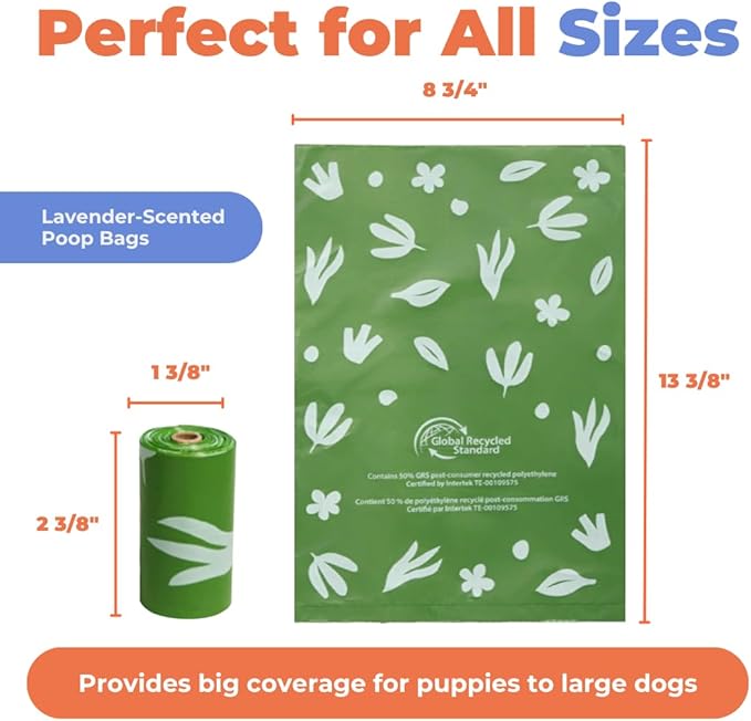 Best Pet Supplies Dog Poop Bags for Waste Refuse Cleanup, Doggy Roll Replacements for Outdoor Puppy Walking and Travel, Leak Proof and Tear Resistant, Thick Plastic - Green (Scented), 150 Bags