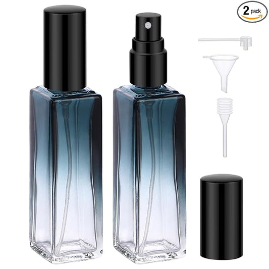 Segbeauty 20ML Travel Perfume Atomizer, 2pcs Portable Perfume Bottles Refillable, Empty Glass Spray Bottles for Dispensing Cologne Toiletries, Fine Mist Sample Bottle Sprayer for Traveling Outgoing