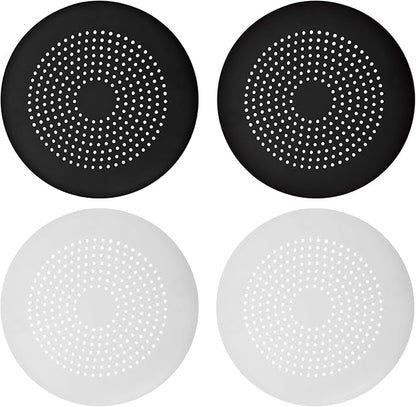 4Pcs Silicone Drain Covers Round Hair Drain Catcher with Suction Cup Shower Drain Hair Catcher Hair Stopper Shower Drain Covers for Shower Drains Bathroom Kitchen Bathtub Sink Easy to Install andClean