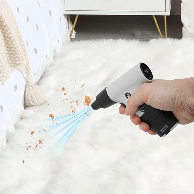 Electric Air Duster, 13000RPM Compressed Blower Fan Multi-Functional Tiny Electric Cleaner 3 Speeds Adjustable Rechargeable Air Blower for Keyboard PC Deep, Car, Home Cleaning (Grey)