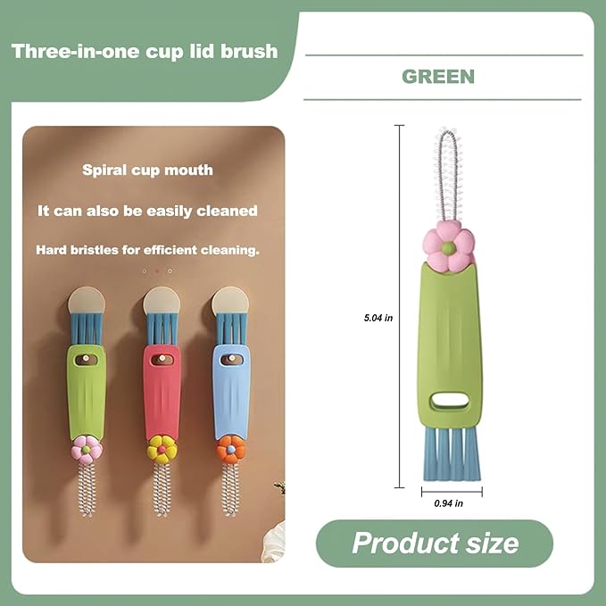 3 in 1 Cup Lid Gap Cleaning Brush Set, Bottle Cleaning Brush Multifunctional Bottle Cleaner Brush Home Kitchen Cleaning Tools, 6PCS