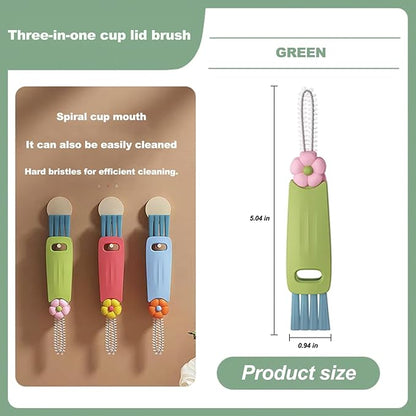 3 in 1 Cup Lid Gap Cleaning Brush Set, Bottle Cleaning Brush Multifunctional Bottle Cleaner Brush Home Kitchen Cleaning Tools, 6PCS