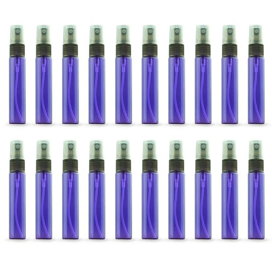 20 Pack Set 10ML Protable Refill Bulk Atomizer Spray Travel Perfume Bottle Hydrating Empty Bottle (Purple)