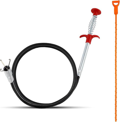 Drain Snake,61 inch Flexible Claw Grabber Tool,Drain Clog Remover - Snake Drain Hair Removal Tool for Home Sink, Bathroom Tub,Drain, Toilet, Tight Spaces