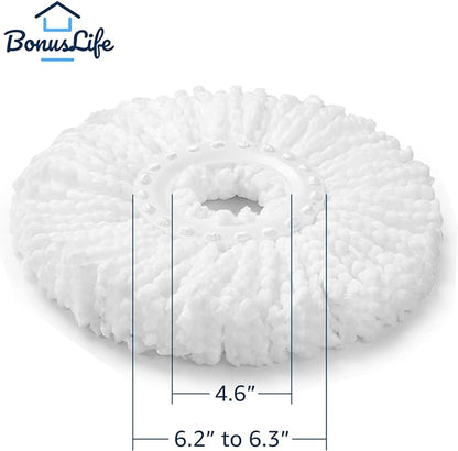 BonusLife 3-Pack Circular Spin Mop Head Refill Replacement