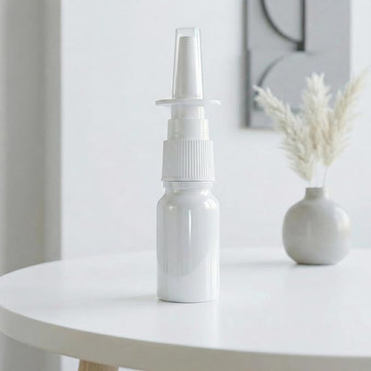 6PCS 10ML(1/3oz) Glass Nasal Spray Bottles, Refillable Empty Nose Sprayer With Fine Mist Sprayer for Travel - Includes Funnel for Saline Solution, Nasal Cleansers (10ml white 6P)