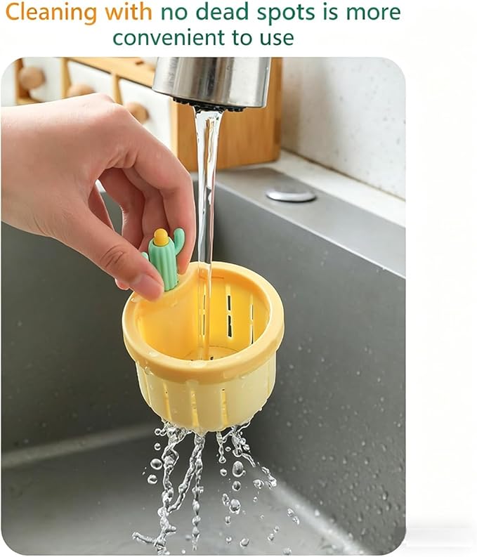 Cactus Kitchen Sink Drain Strainer, 2026 Upgrade Cactus Sink Strainer Basket, Fun Sink Accessory Innovations in Household Kitchen Supplies Bring Different Joy and Mood to The Kitchen (2pcs-Yellow)